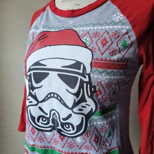 Star Wars Storm Trooper Novelty Christmas 3 Quarter Length T-Shirt